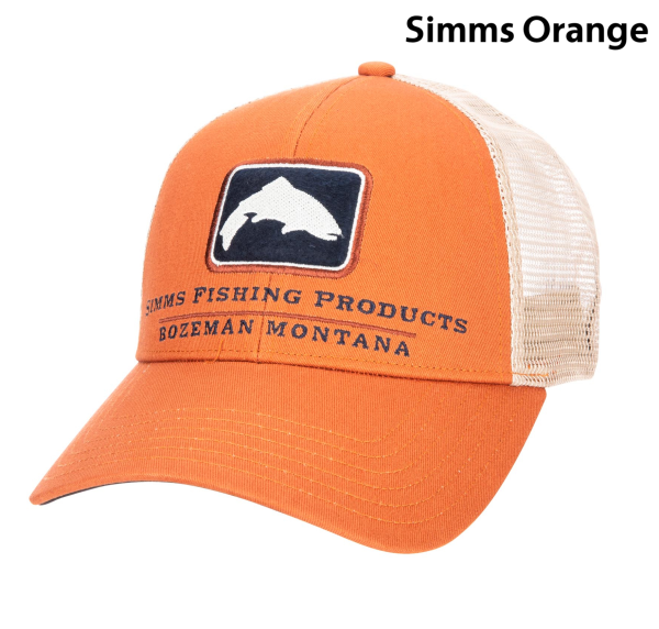 Simms Trout Icon Trucker Hat Simms Orange Simms Trout Icon Trucker Hat Simms Orange